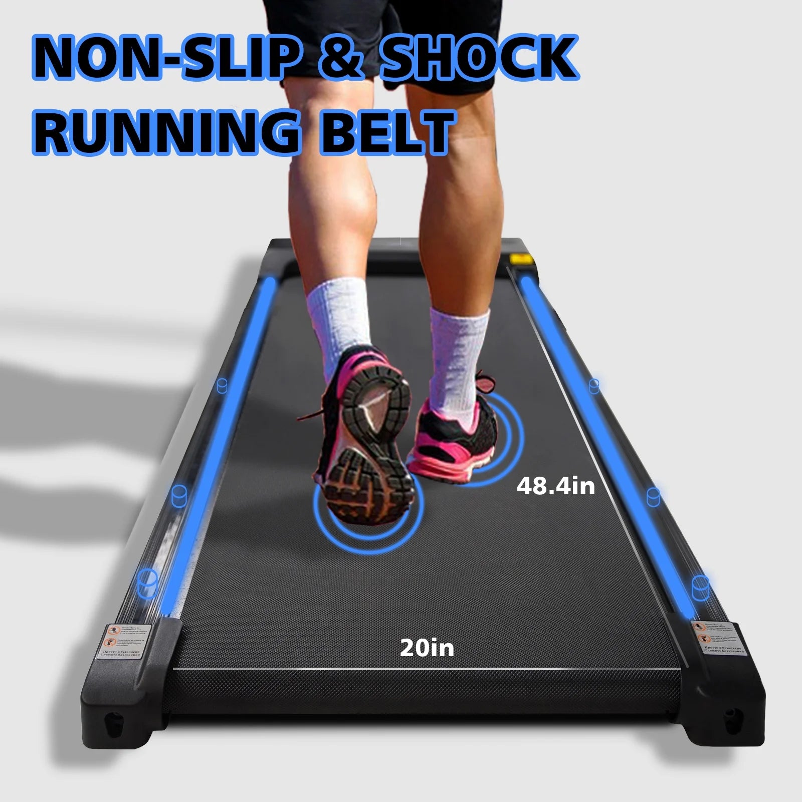 Under Desk Treadmill, Walking Pad Treadmill, Foldable Treadmill Walking Treadmill for Home and Office with Remote Control and Big Display