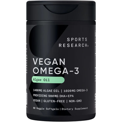 ® Highest Levels of Vegan Omega 3 DHA & EPA Softgel Fatty Acids (Carrageenan Free)