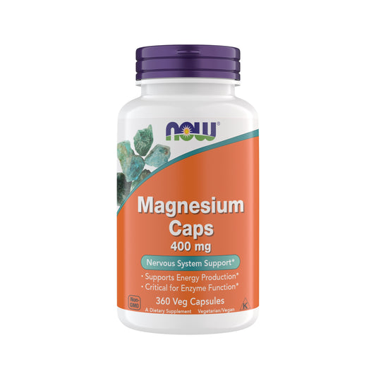 Now Supplements Magnesium 400Mg - Enzyme Function*, Nervous System Support* - Magnesium Supplement for Men and Women, 360 Veg Capsules, Kosher, Vegan, Gluten-Free Magnesium Supplements