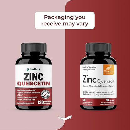 Zinc Quercetin, Dietary Supplements, 120 Vegetarian Capsules