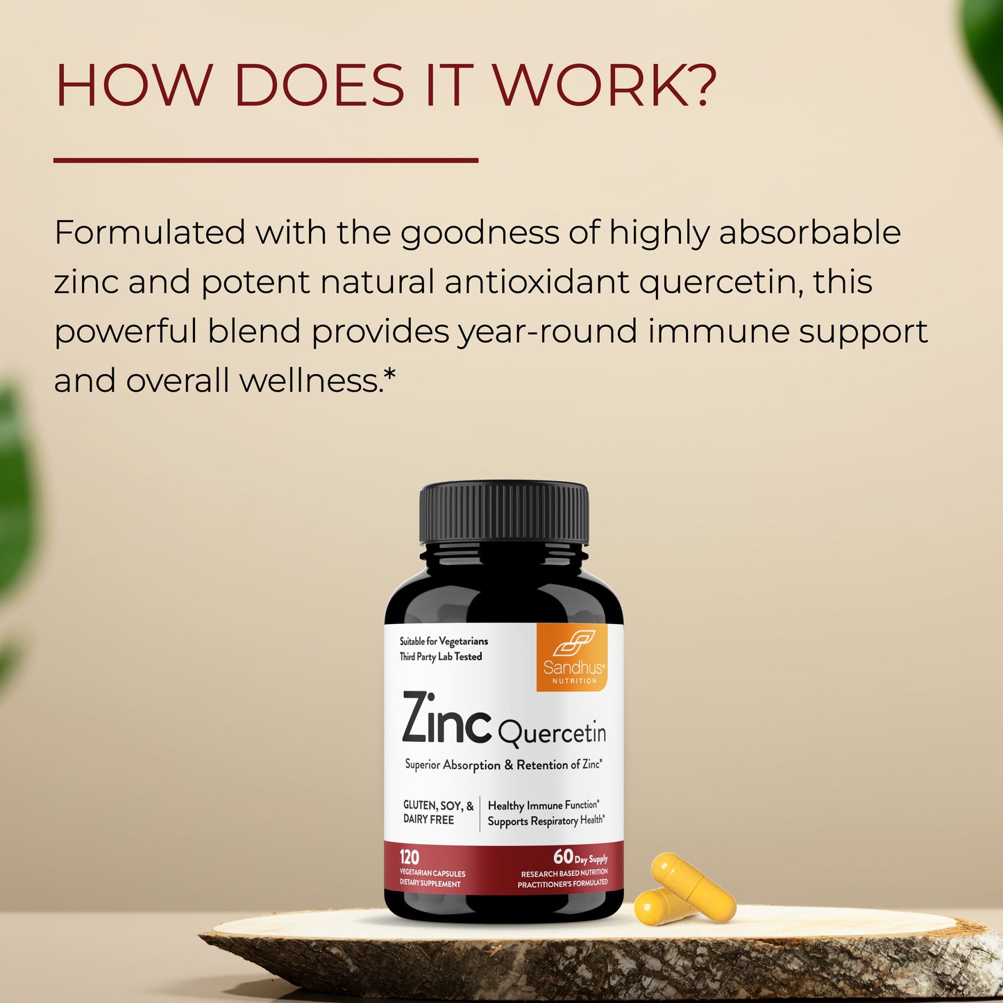 Zinc Quercetin, Dietary Supplements, 120 Vegetarian Capsules